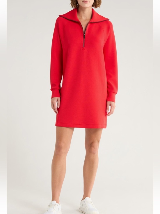 SPANX Dresses & Skirts - SPANX Air Essentials Half Zip Mini Dress In Red
